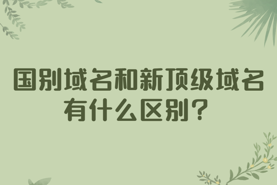 国别域名和新顶级域名有什么区别？